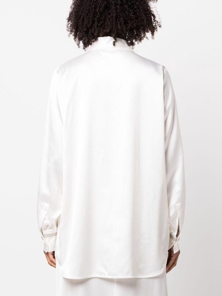 long-sleeve satin shirt