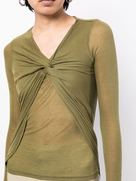 knot-detail V-neck blouse