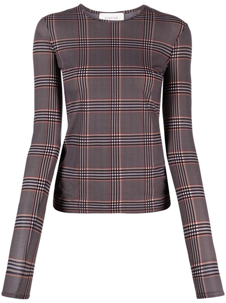 plaid-print long-sleeve T-shirt