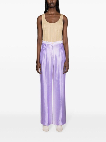 color-block satin palazzo pants