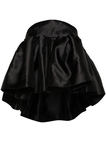 black strapless peplum blouse