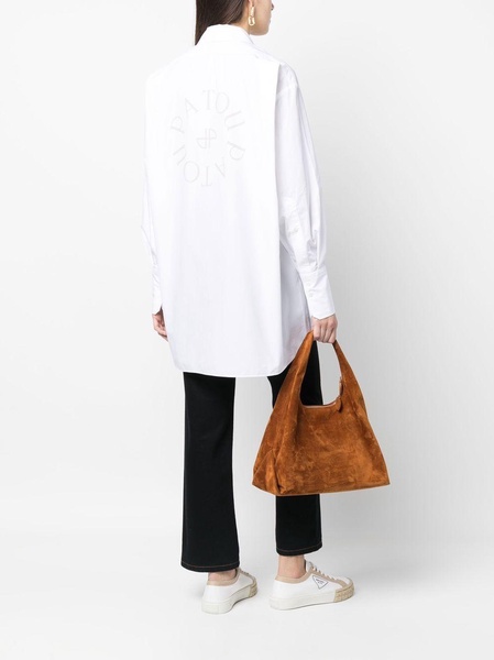 logo-print organic-cotton shirtdress