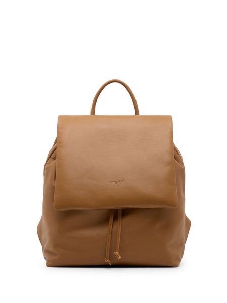 logo-debossed leather backpack