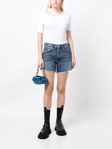 Annabelle raw-cut denim shorts