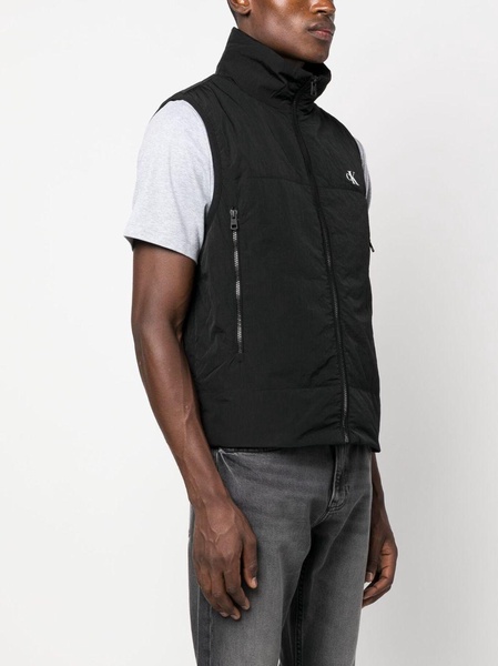 logo-print padded gilet