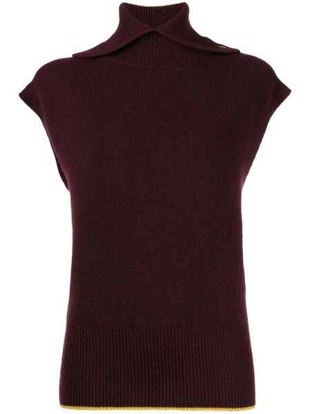 roll-neck sleeveless jumper