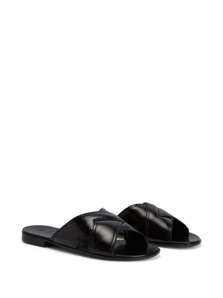 Flavio leather flat slides