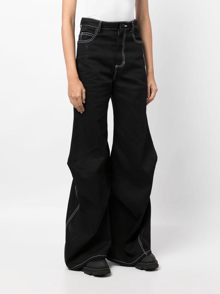 high-waisted wide-leg jeans