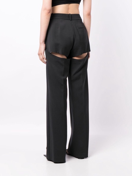 crystal-embellished cut-out tailored trousers