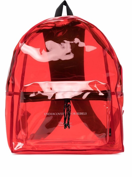 logo print transparent backpack