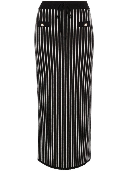 pinstripe knitted midi skirt