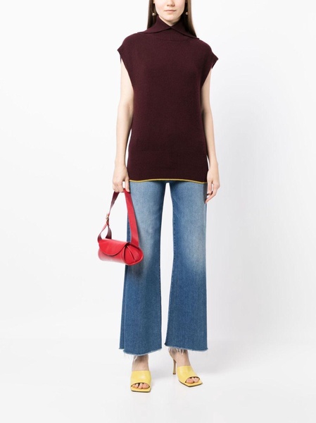 roll-neck sleeveless jumper