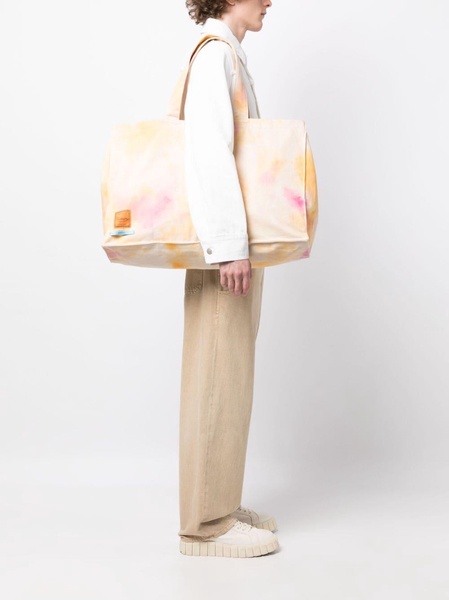 paint-splatter print cotton tote bag