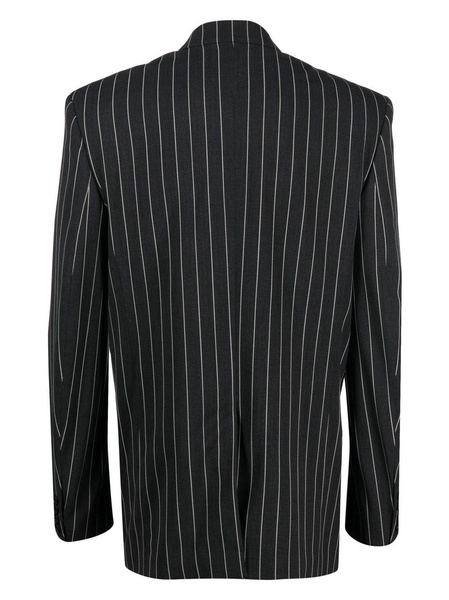 double-breasted pinstripe blazer