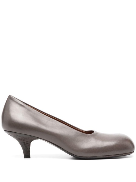 50mm square-toe leather pumps