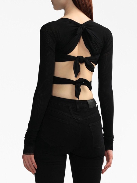 bow-fastening cropped top