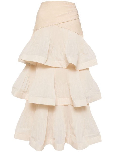 pleated tiered skirt