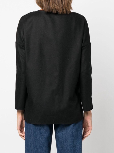 wide-neck long-sleeved blouse 