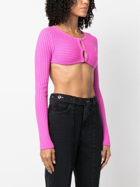 ribbed-knit cropped top