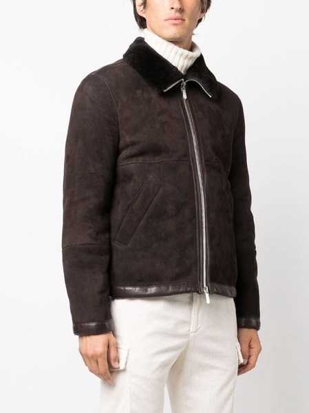 Shearling-trimmed suede jacket 