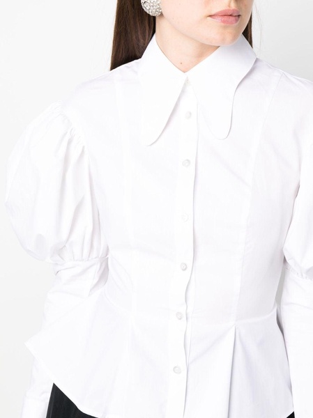 puff-sleeved organic-cotton shirt