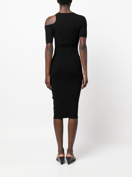 cut-out ribbed midi dress