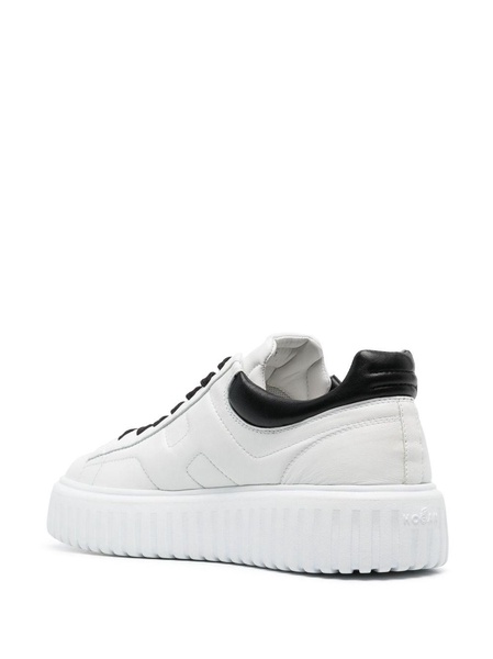 H-Stripes calf leather sneakers with logo