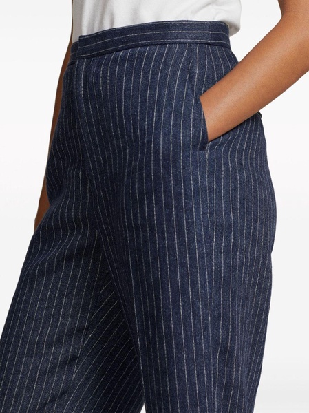 pinstripe straight-leg trousers