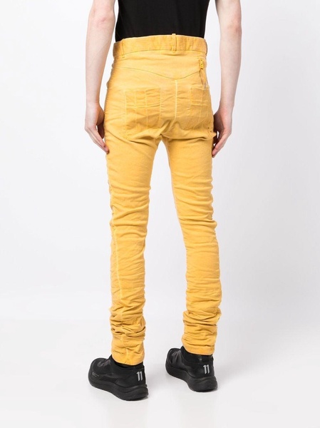 slim-cut denim jeans