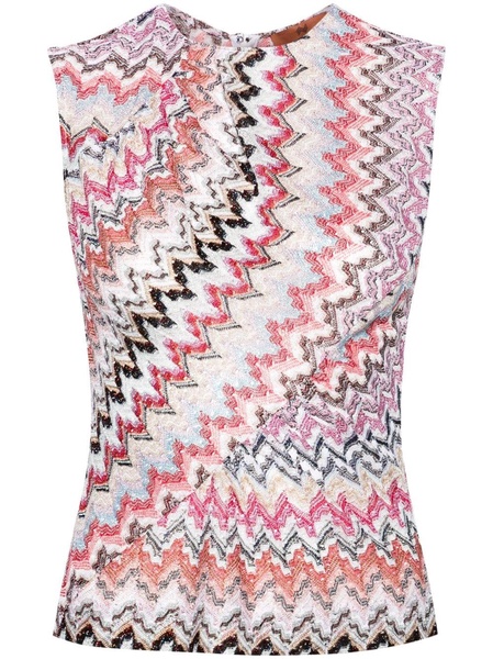 zigzag-woven knitted tank top