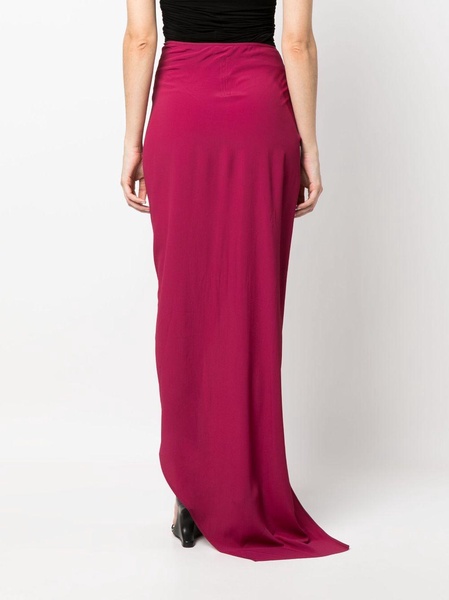 ruffle-trim draped maxi skirt