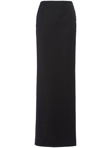 virgin-wool satin maxi skirt