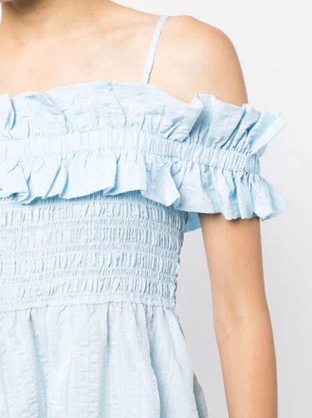 ruffled-detail midi dress