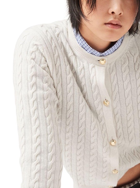 cable-knit cashmere cardigan