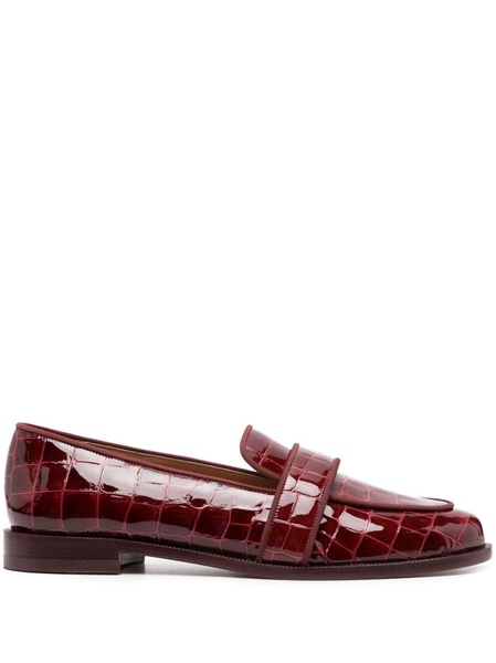 Martin crocodile-embossed leather loafers