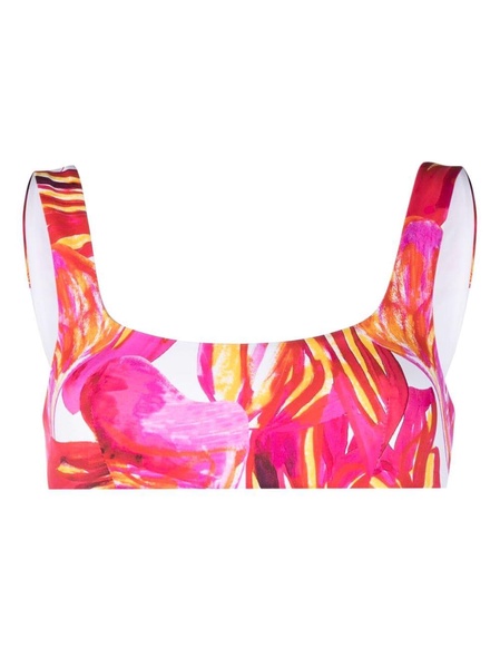 abstract-print bikini top