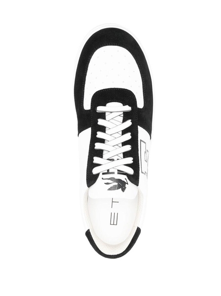 logo print panelled lace-up sneakers