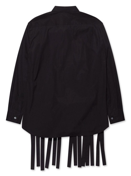 fringed pleated cotton shirt