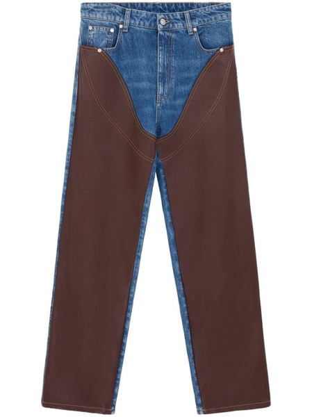 panelled straight-leg jeans