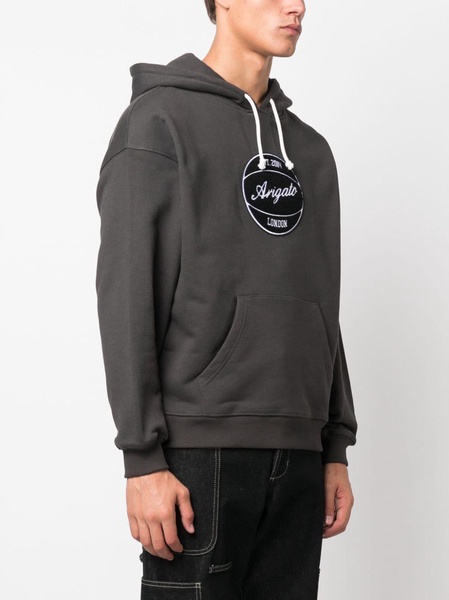 logo patch drawstring hoodie