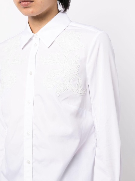 spread-collar cotton shirt