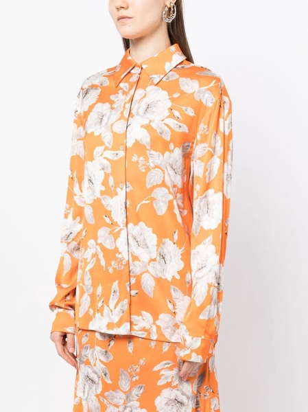 floral-print satin shirt