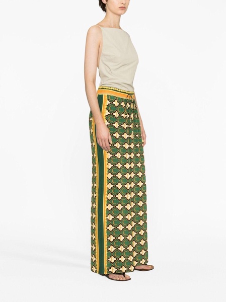 Jealousy And Jewels printed silk palazzo trousers