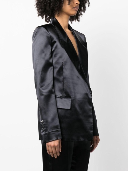 single-breasted satin blazer