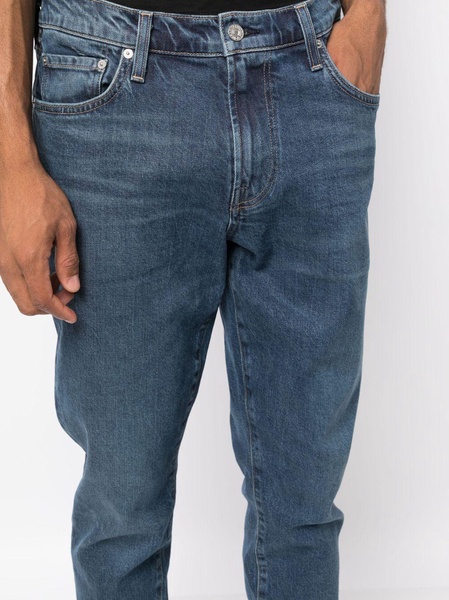 denim straight-leg trousers 