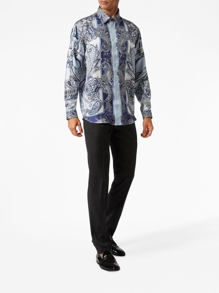 paisley-print silk shirt