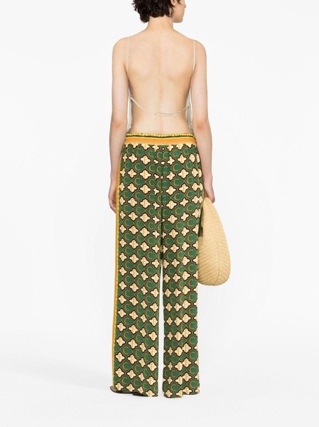 Jealousy And Jewels printed silk palazzo trousers