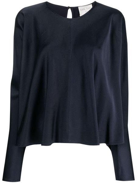 panelled satin-finish blouse