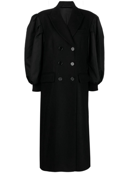 double-breasted wool-blend coat