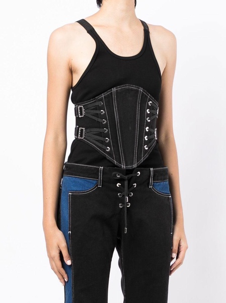 strapless denim corset